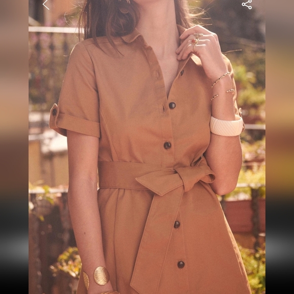 Sezane Clarissa Short Buttoned Cotton Dress - Picture 3 of 6